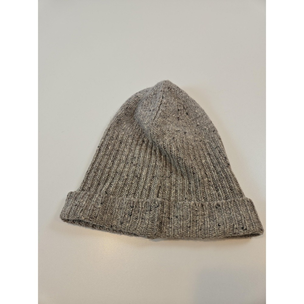 Polo Ralph Lauren Hat Beanie Ribbed Knit Gray Merino Alpaca Blend Cuffed Mens